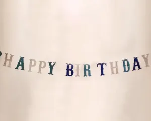 10 Feet Happy Birthday Party Glitter Banner