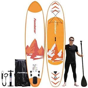 10’10”x30”x6”, 308lbs Capacity, All-around Inflatable Stand Up Paddle Board - Stable, Versatile, Durable and Lightweight SUP for All Skill Levels, Paddleboard Accessories & Carry Bag Included (Orange)