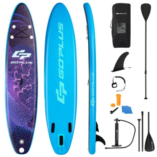 11 Feet Inflatable Stand Up Paddle Board Surfboard with Bag Aluminum Paddle Pump-L