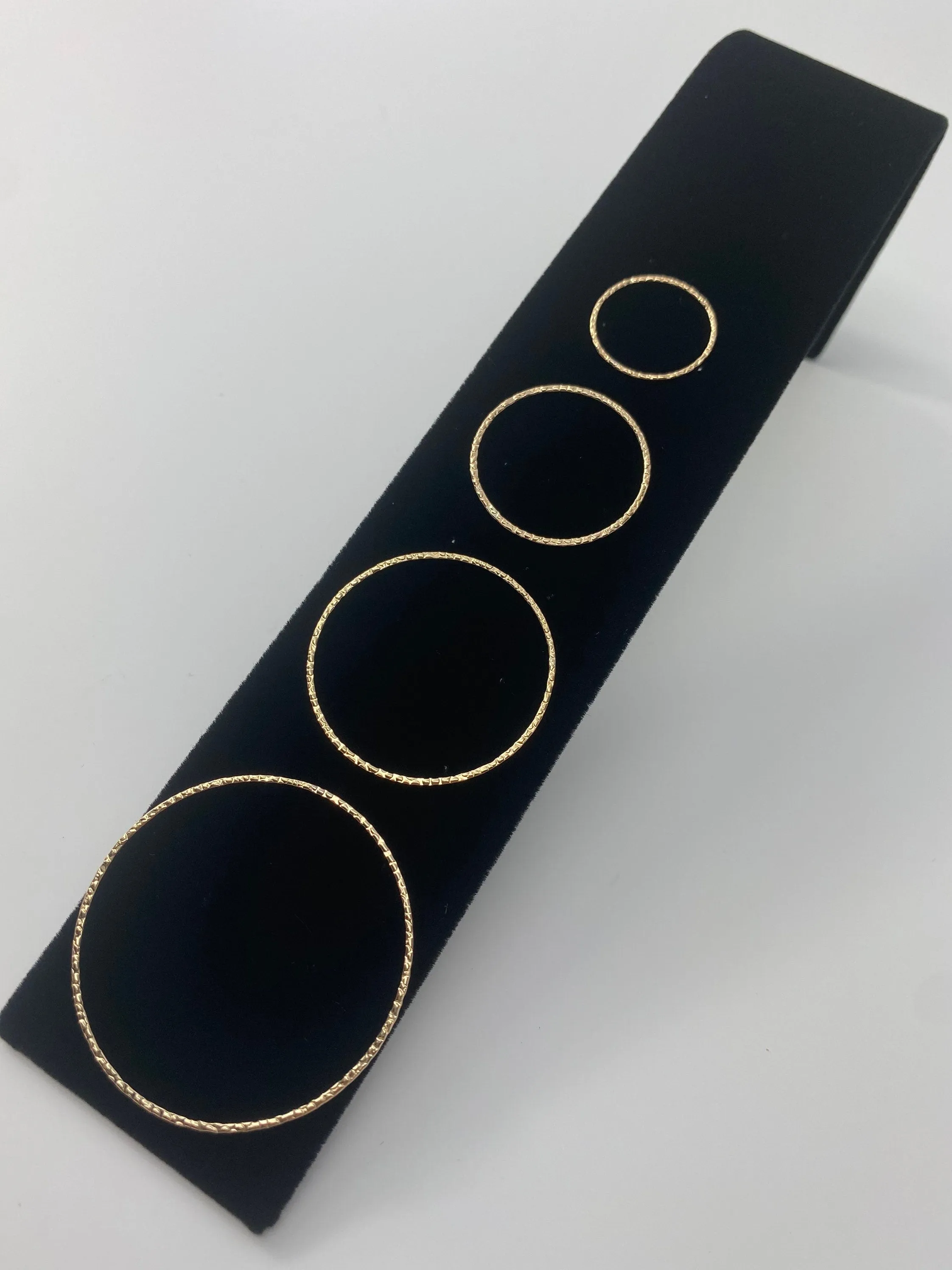 14KGF Round Textured Rings , 14K gold filled