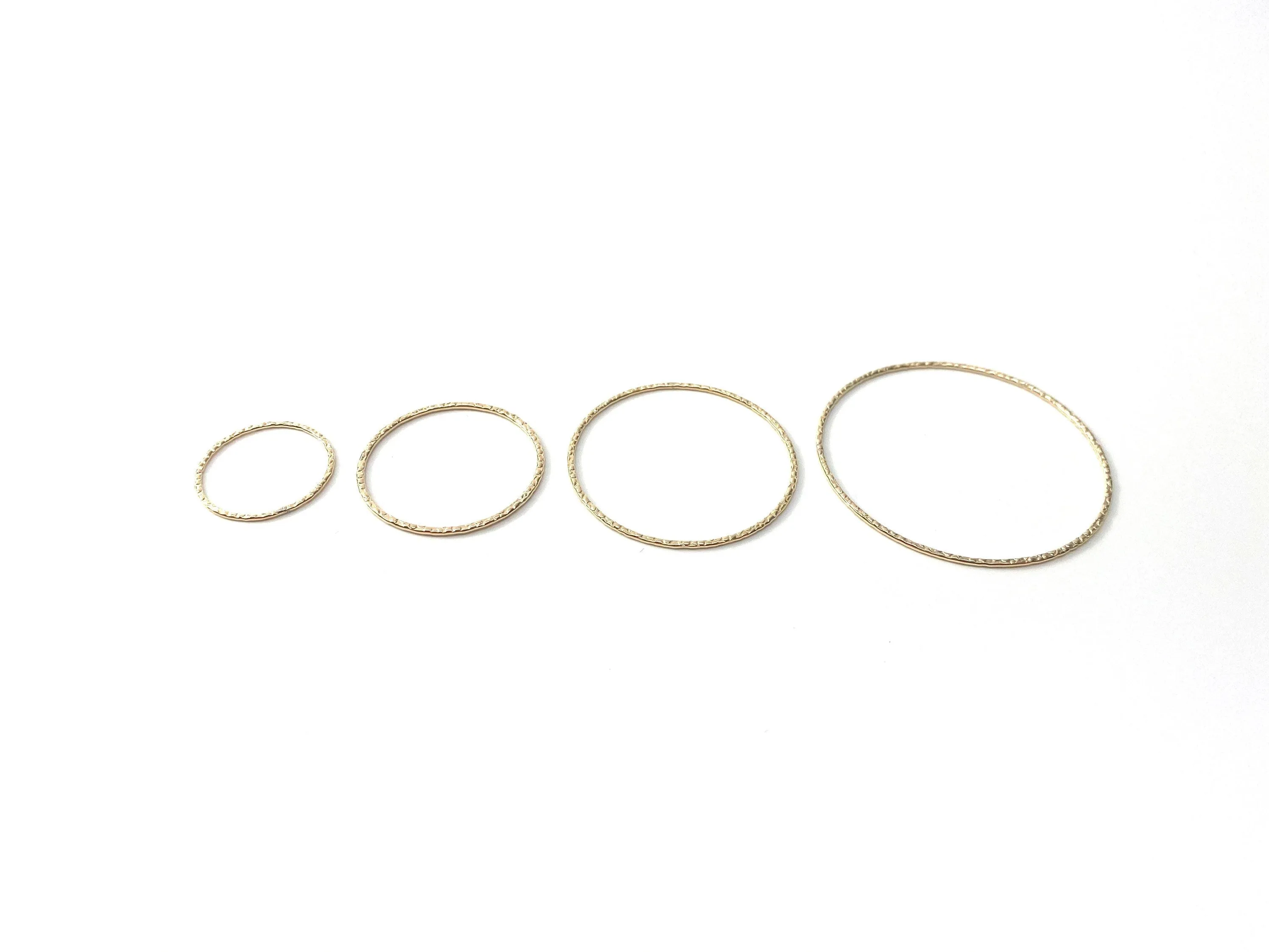 14KGF Round Textured Rings , 14K gold filled