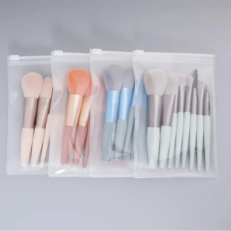 8pcs Fiber Wooden Handle Mini Makeup Brush Set