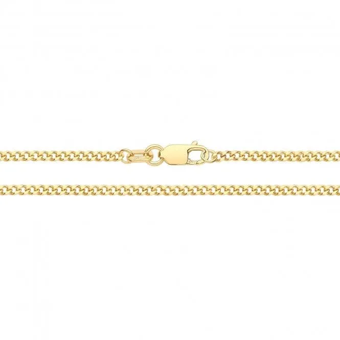 9CT Yellow Gold Solid Curb Chain CH278