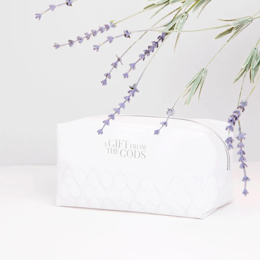 A Gift From The Gods Geo White Square Cosmetic Bag