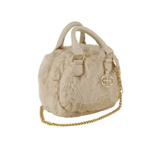 ABE Champagne Faux Fur Handbag