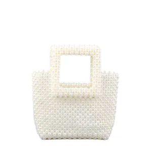 Acrylic Top Handle Beaded Handbag