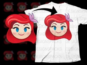 Adorable Ariel Emoji Design Png Digital Download