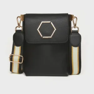 Alice Wheeler Brompton Honeycomb Crossbody Bag - Black