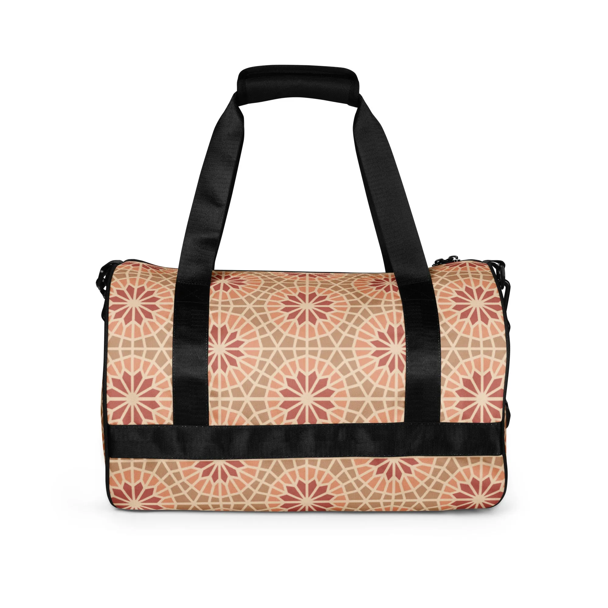 All-over print gym bag - Geometric Star in Cocoa and Cream