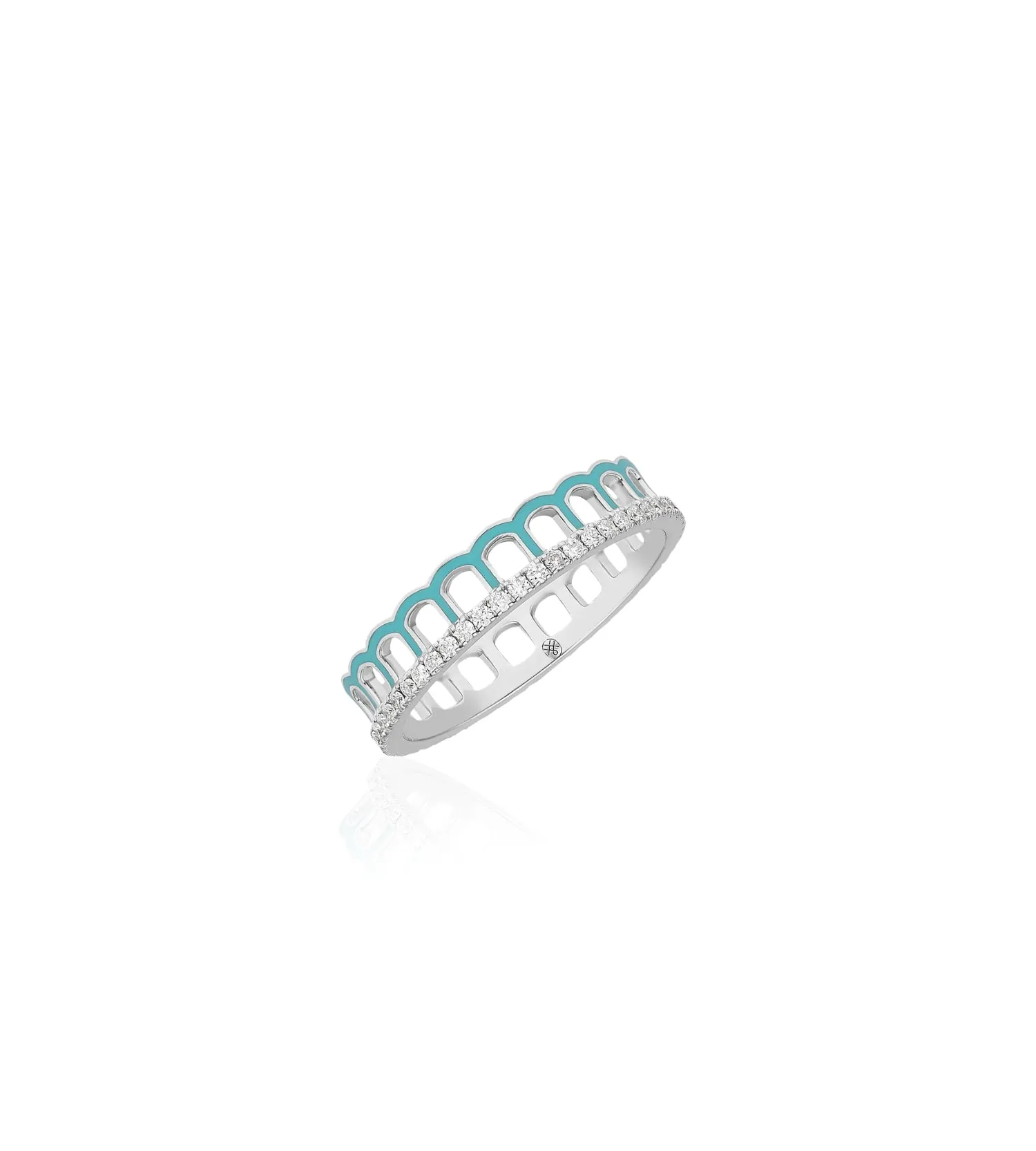 Alma Aqua Arch Ring