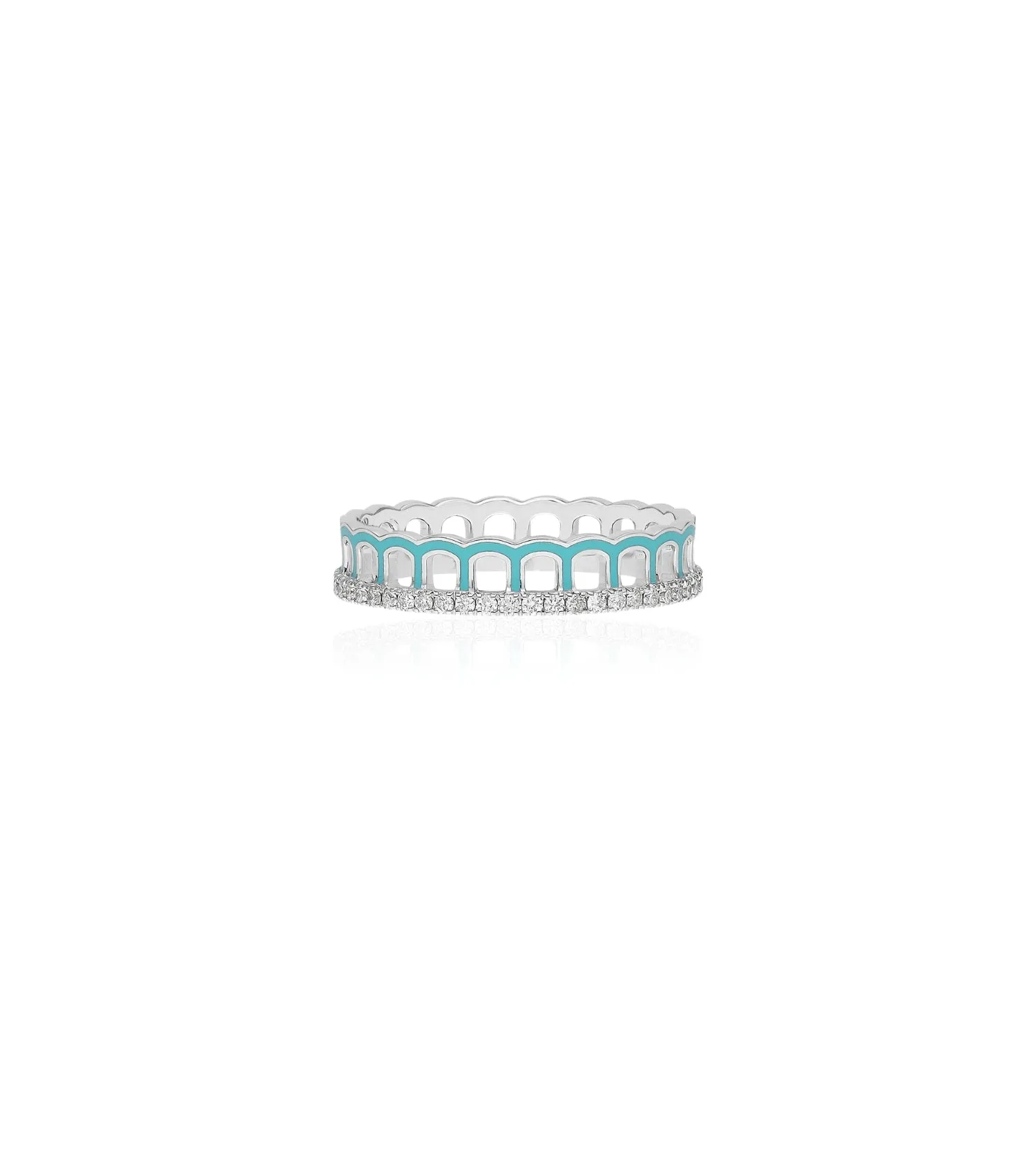 Alma Aqua Arch Ring