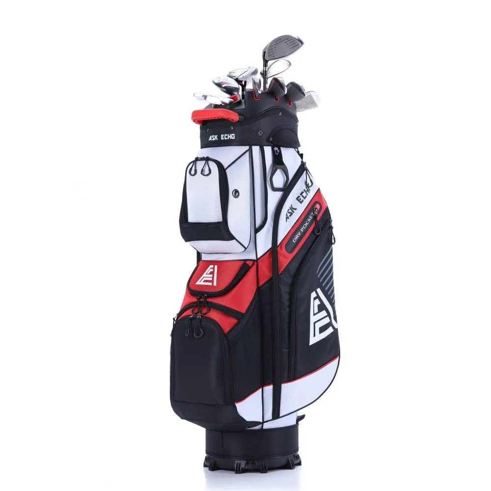 Ask Echo T-LOCK 2.0 14 Way Organizer Dividers Golf Soundless Cart Bag / White