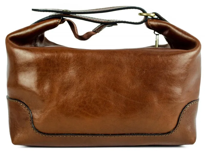 Autumn Leaves - Leather Toiletry Bag