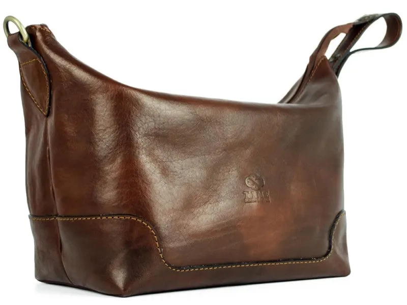 Autumn Leaves - Leather Toiletry Bag