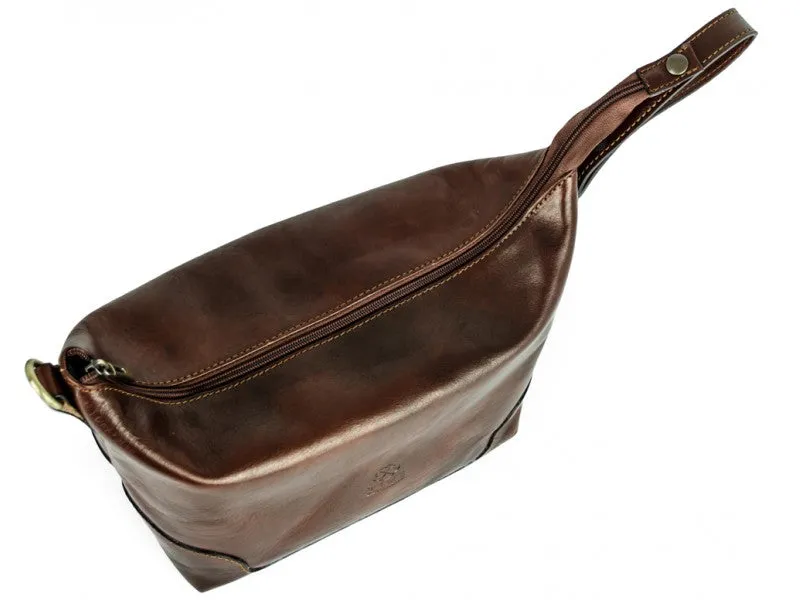 Autumn Leaves - Leather Toiletry Bag