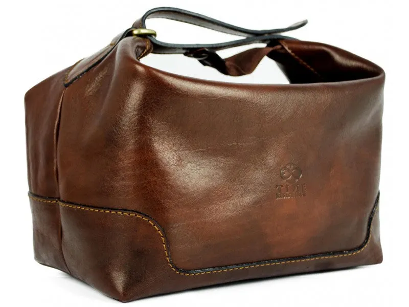 Autumn Leaves - Leather Toiletry Bag