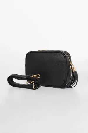 Beau Crossbody Bag - Black, Pebbled