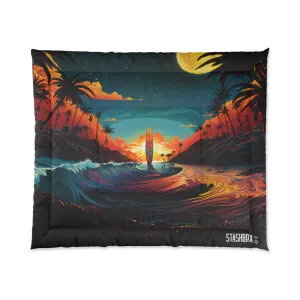 Bed Comforter Stunning Surfboard Sunset Scene Surfboards 001