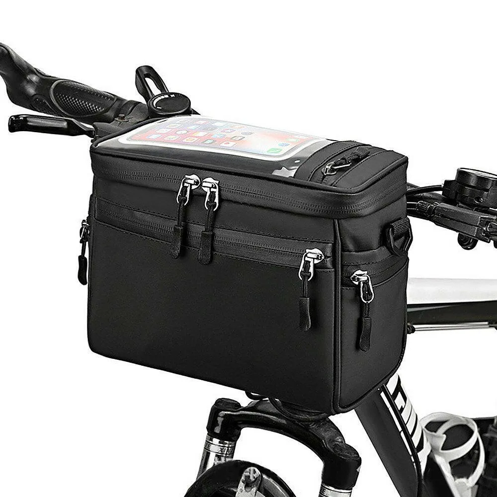 Bicycle Handlebar Bag Cycling Bike Front Tube Bag Bike Pannier Shoulder Bag Carrier Pouch