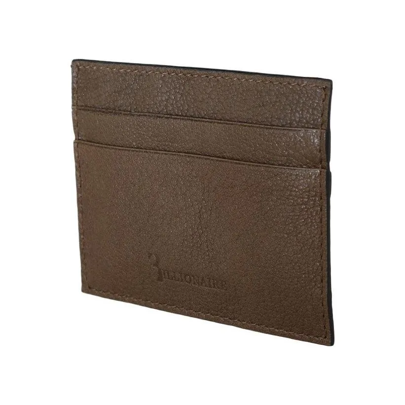 Billionaire Italian Couture Elegant Turtledove Leather Men's Wallet