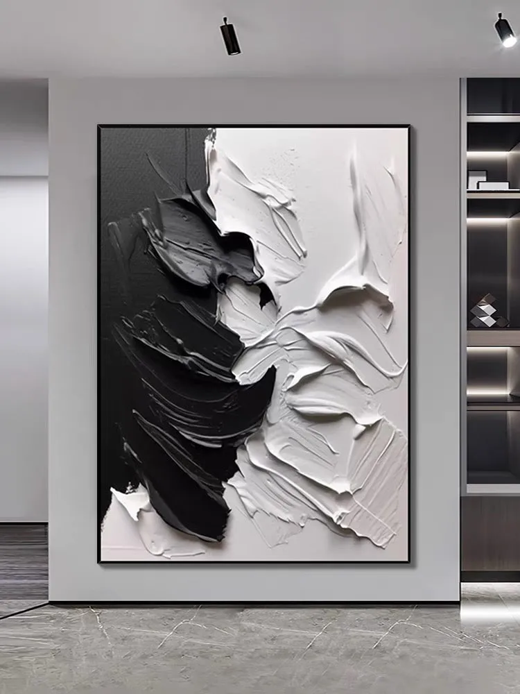 Black and Gray Textured Wall Art