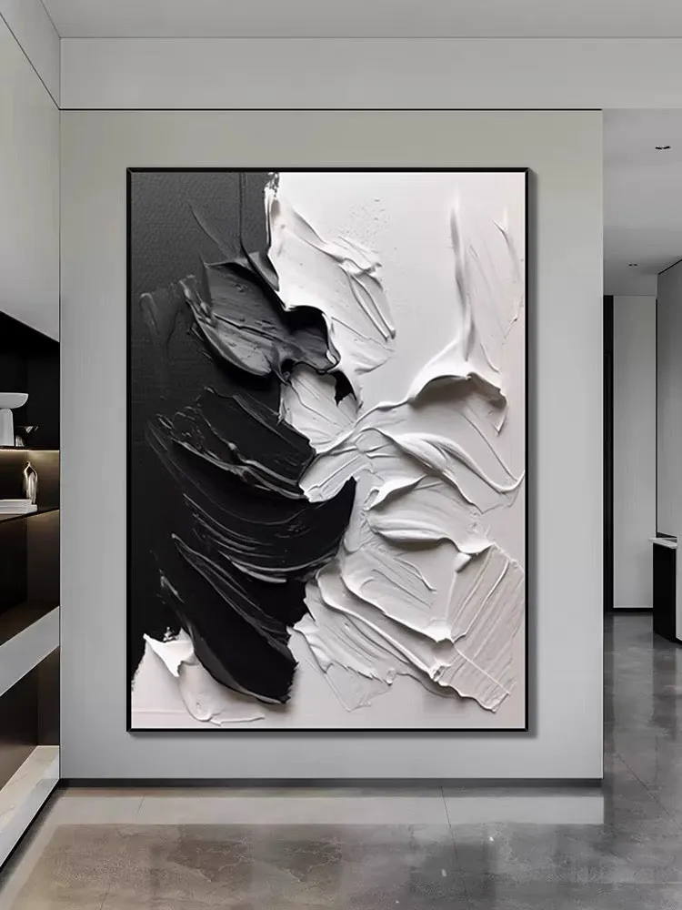 Black and Gray Textured Wall Art