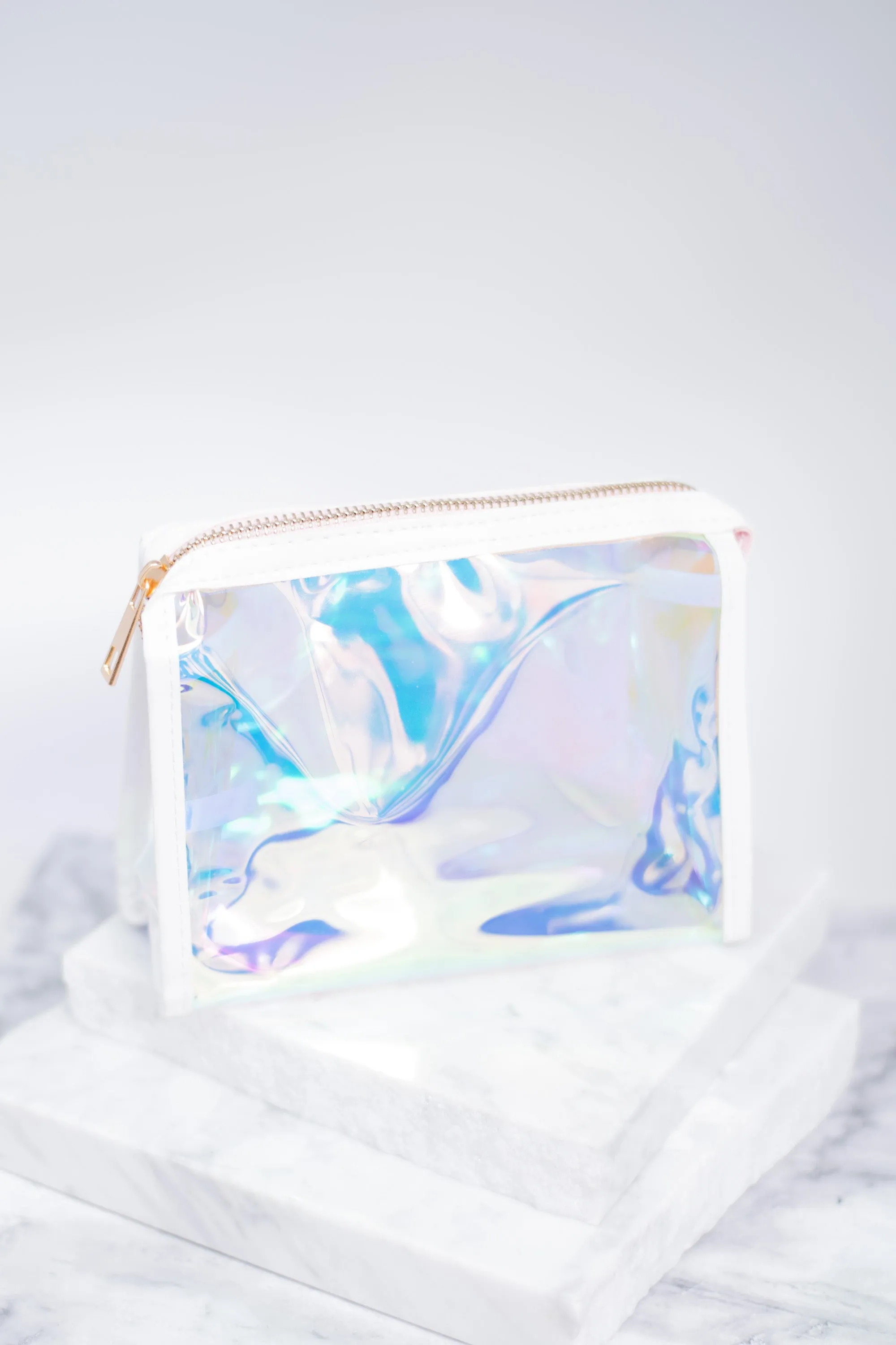 Boldly Go Iridescent Clear Mini Makeup Bag