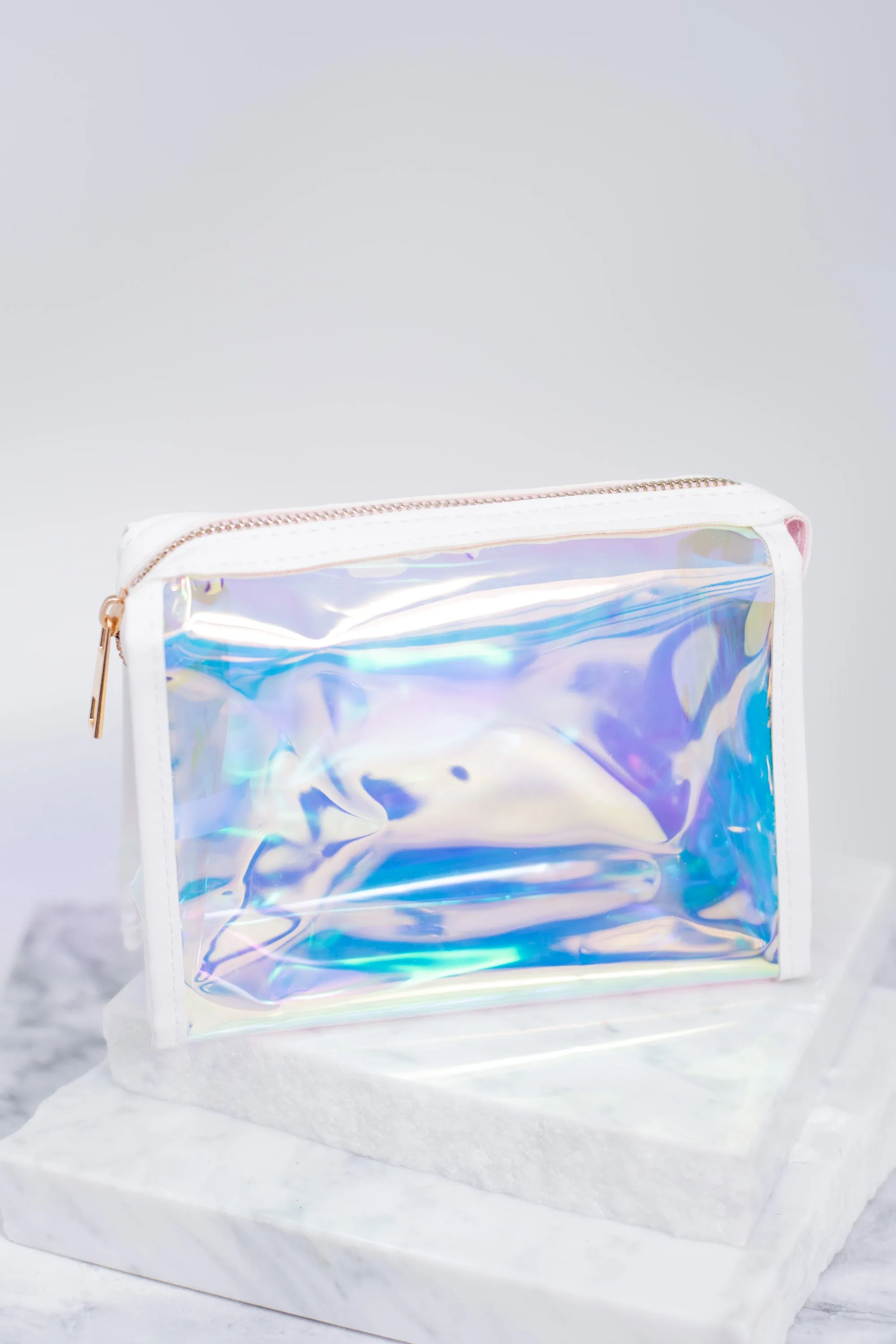 Boldly Go Iridescent Clear Mini Makeup Bag