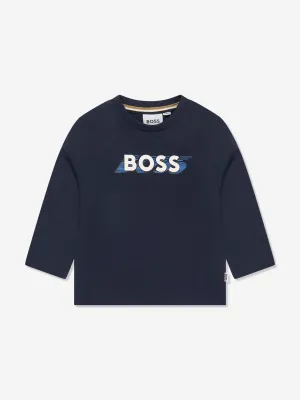 BOSS Baby Boys Long Sleeve T-Shirt in Navy