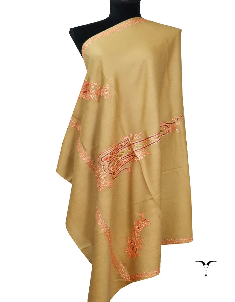 Brown Embroidey Pashmina Shawl 7209