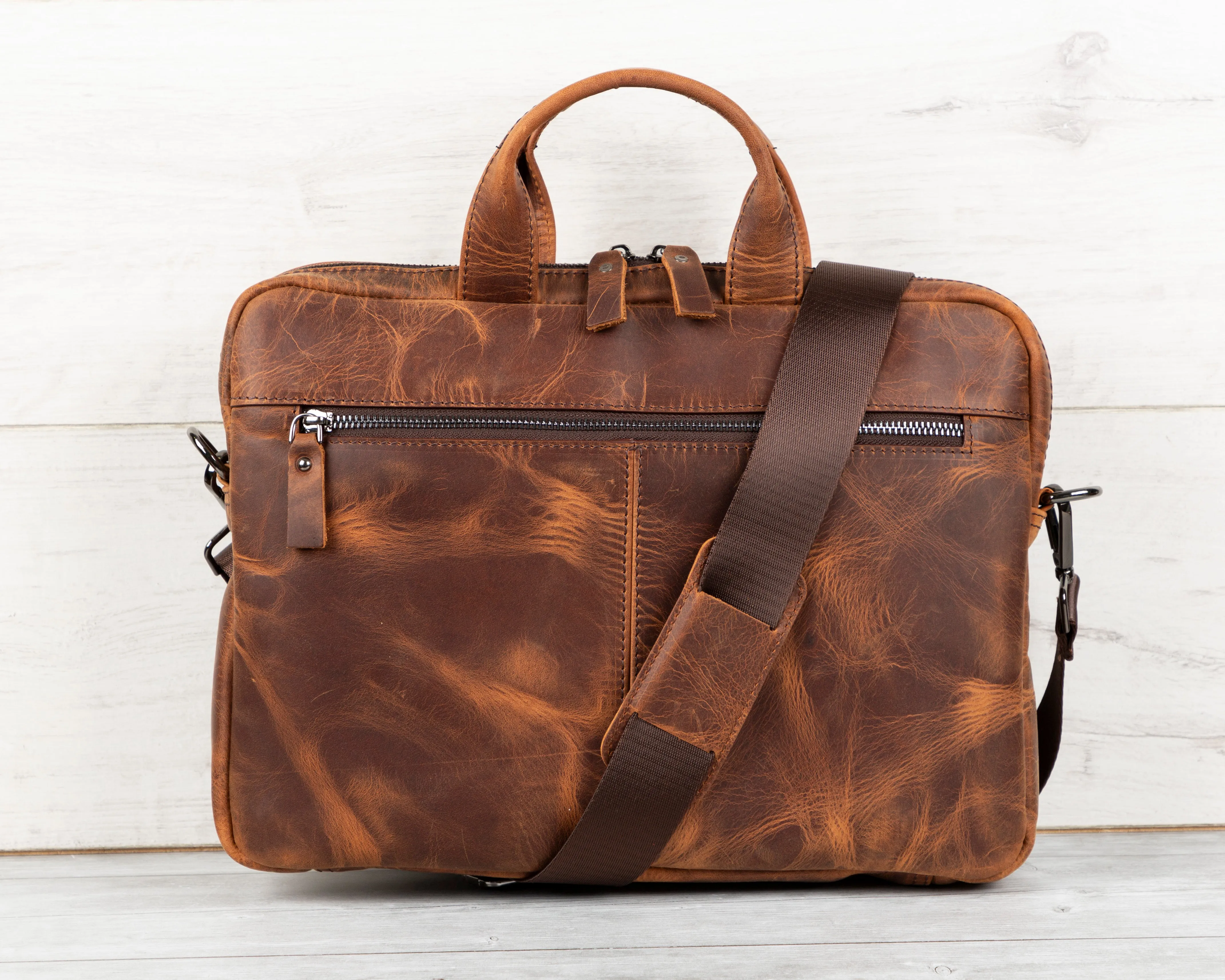 Brown Leather Business Briefcase