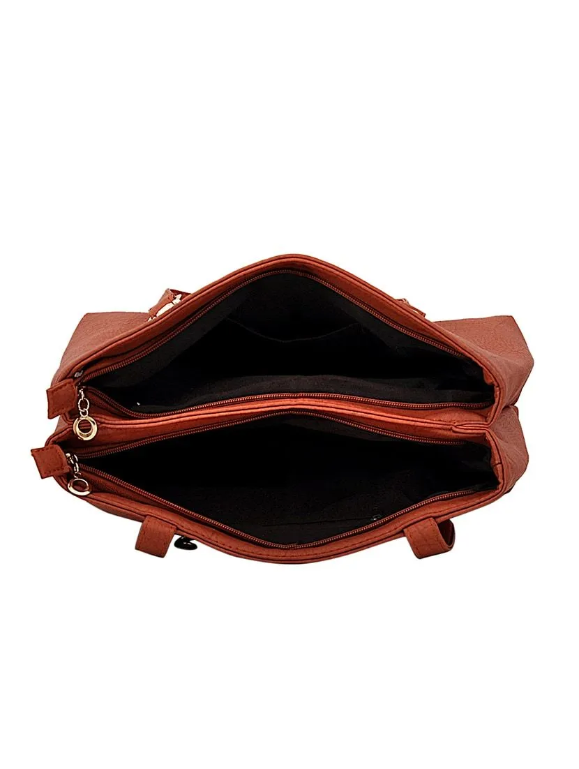 Brown Leatherette Handbag