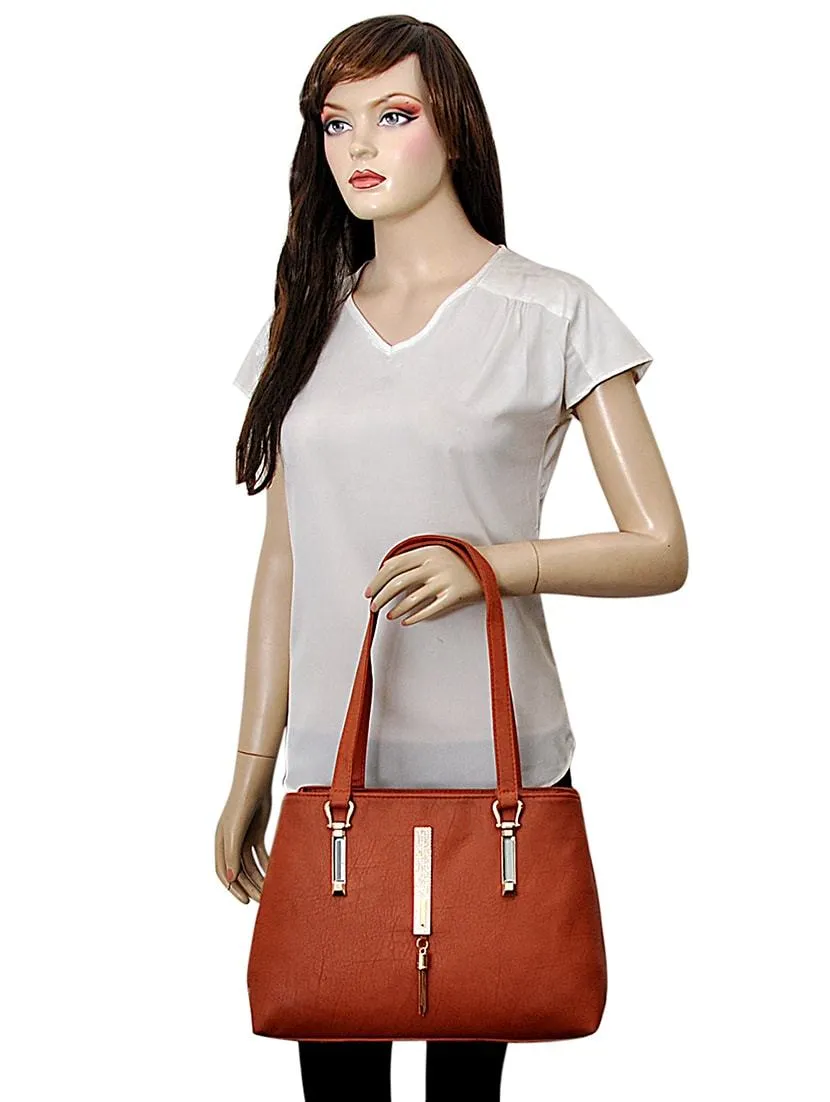 Brown Leatherette Handbag