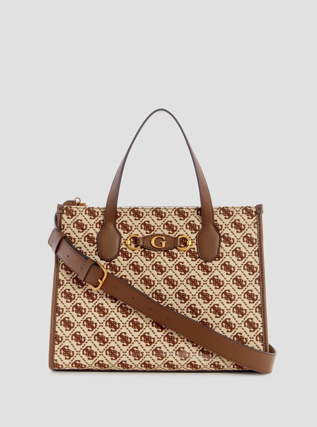 Brown Logo Izzy Tote Bag