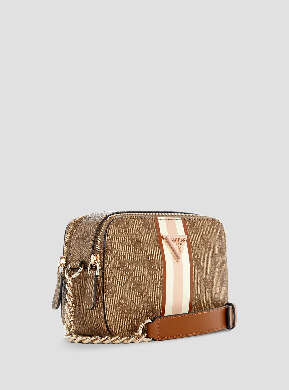 Brown Logo Noelle Camera Crossbody Bag