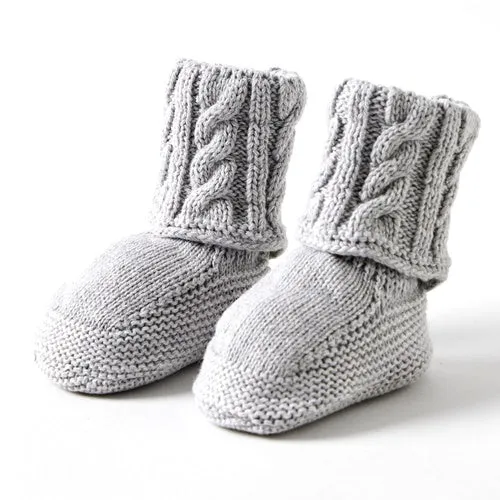 Cable Knit Grey Booties