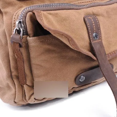 Canvas Black Mens Vertical Postman Bags Canvas Messenger Bags Khaki Courier Bag For Men