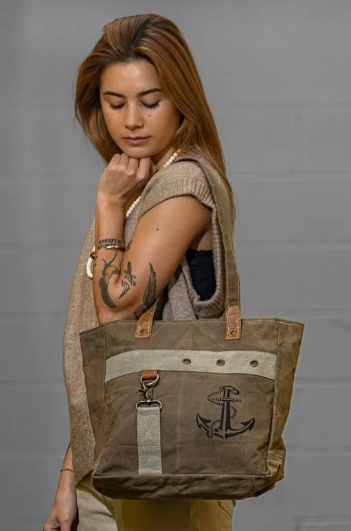 Canvas Tote Bag with Anchor