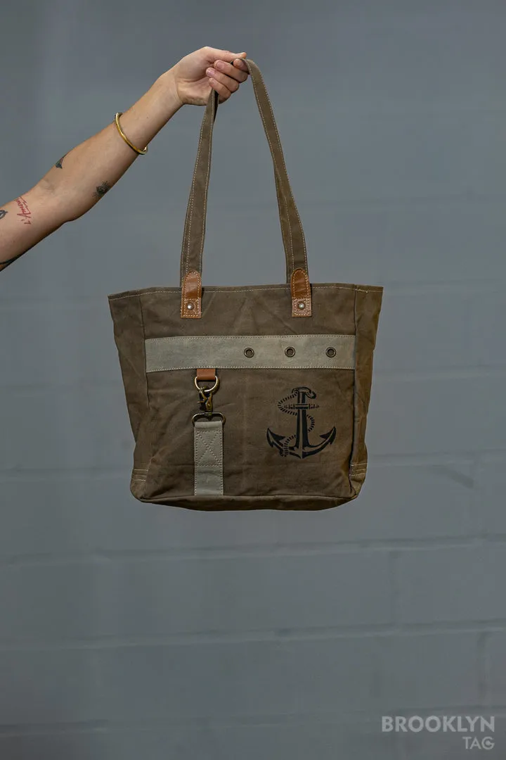 Canvas Tote Bag with Anchor