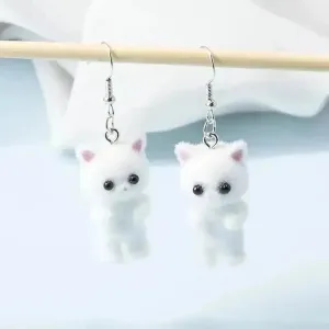 Charming Resin 3D Cat Earrings