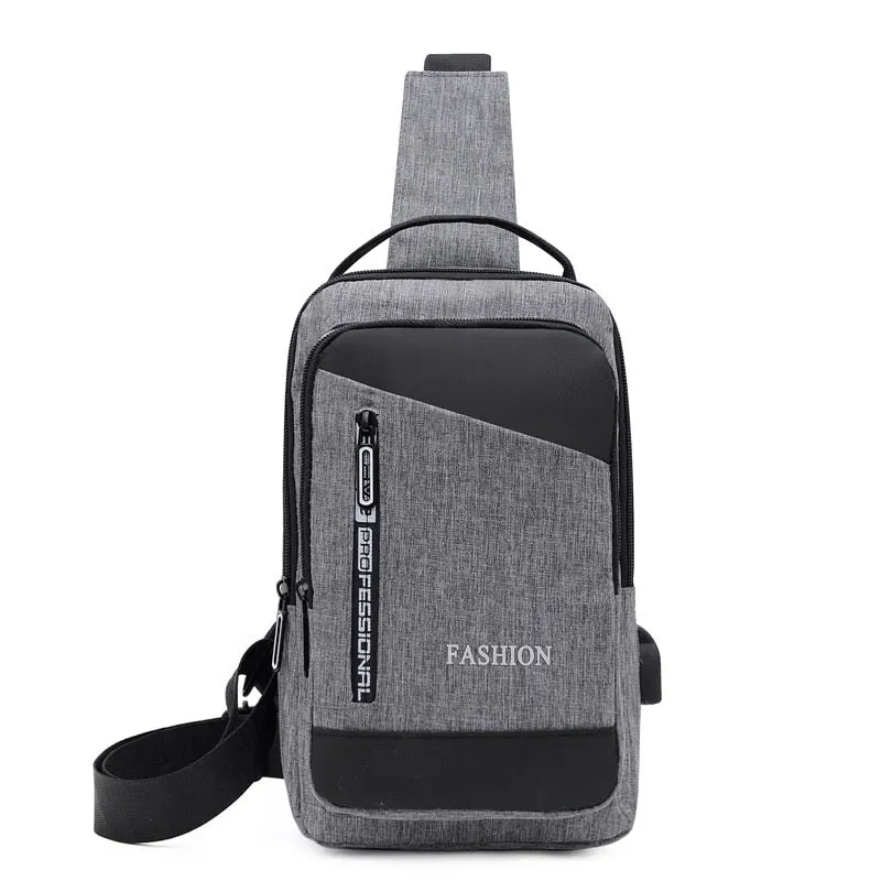 Chest Bag Simple Storage Bags Men Travel Small Mini Black Crossbody Bag