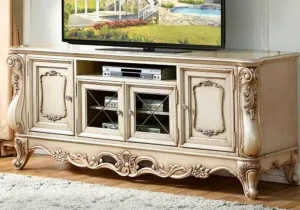 Classic Hand Carving Teakwood TV Unit