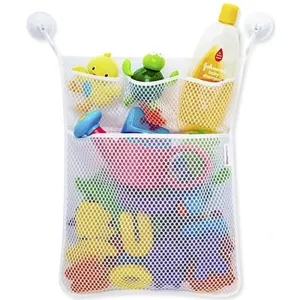 Clearance Deal! Hot Sale!Toys Storage Bag, Fitfulvan Baby Bath Time Toy Tidy Storage Hanging Bag Mesh Bag Mesh Bathroom Organiser Net (White)