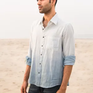 Cotton Shirt For Men | Half Sleeves | Collared Neckline | Blue