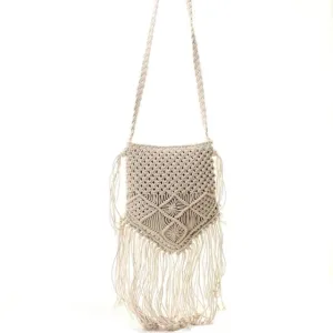 Crochet Tassel Crossbody Bag