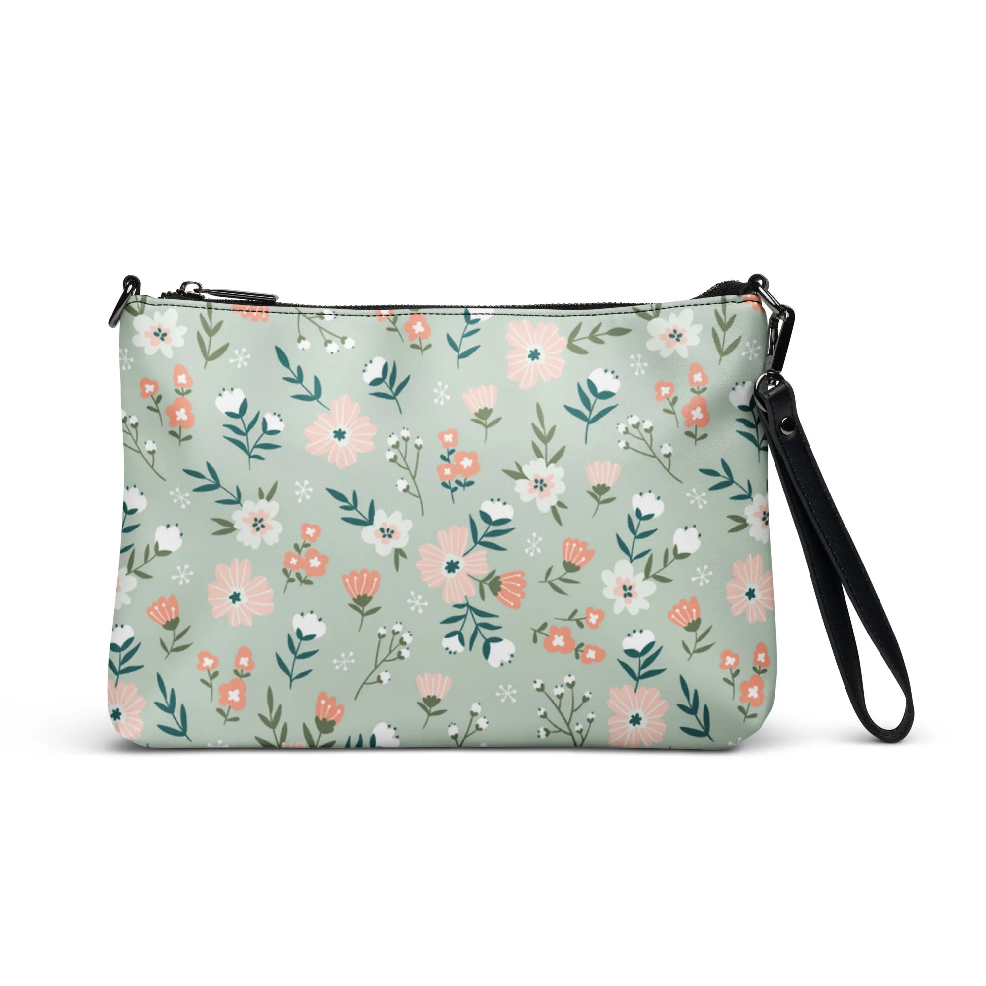 Crossbody Bag Boho Floral Pale Pink, Mint, Coral