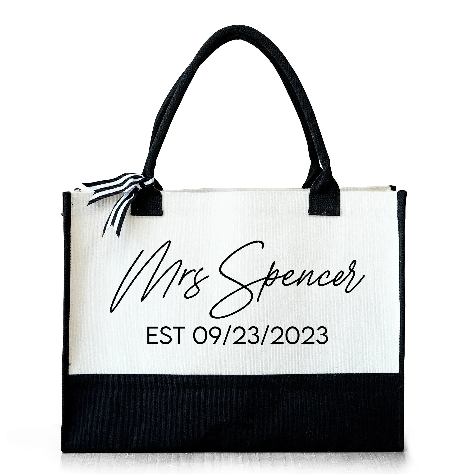 Custom Name Bride Bag For Wife, Bride - Personalized Canvas Tote Bag