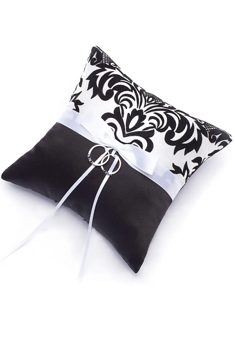 Damask Ring Pillow With Bow