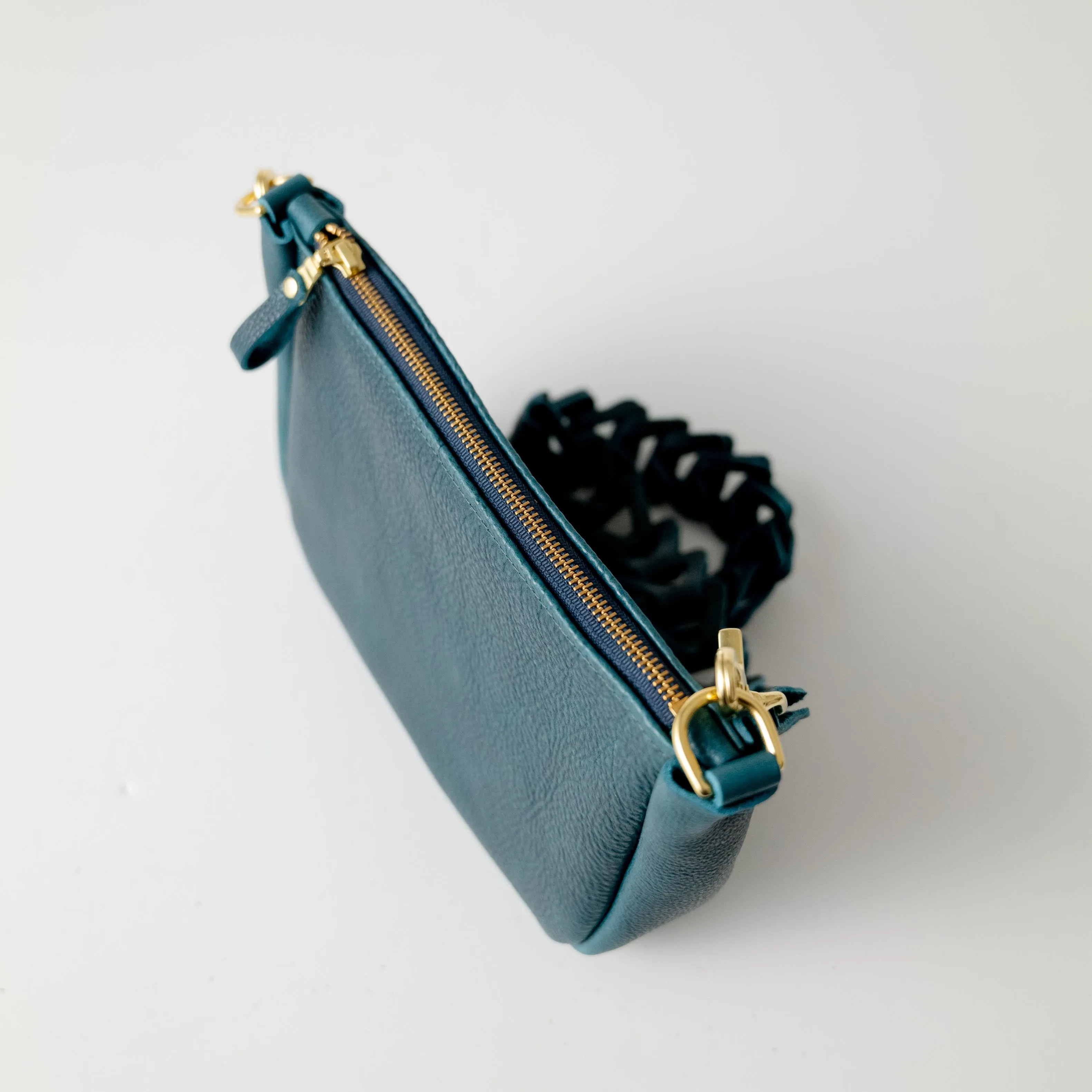 Dark Teal Bulldog Medium Crossbody Bag