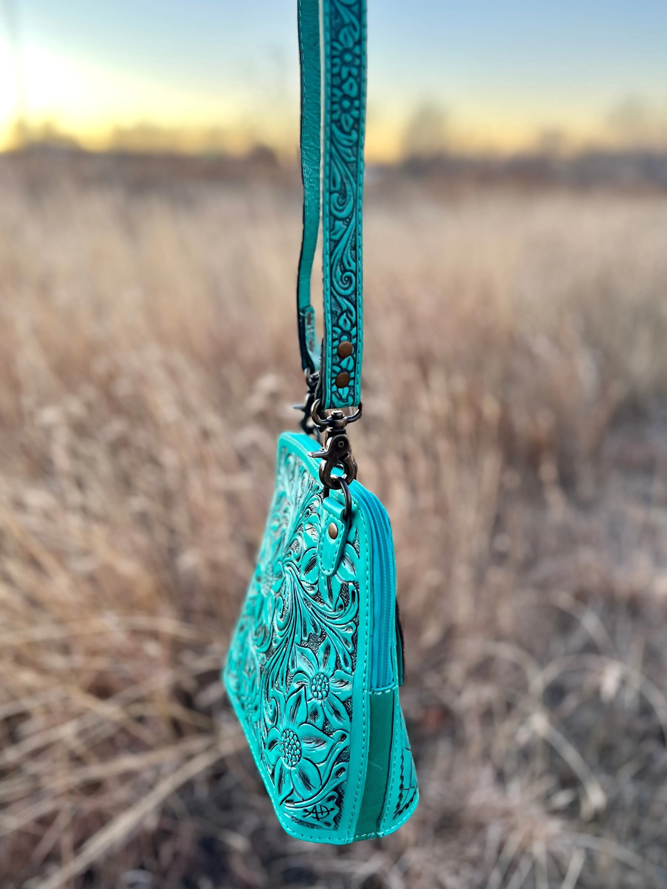 Darling Gardens of Turquoise Crossbody